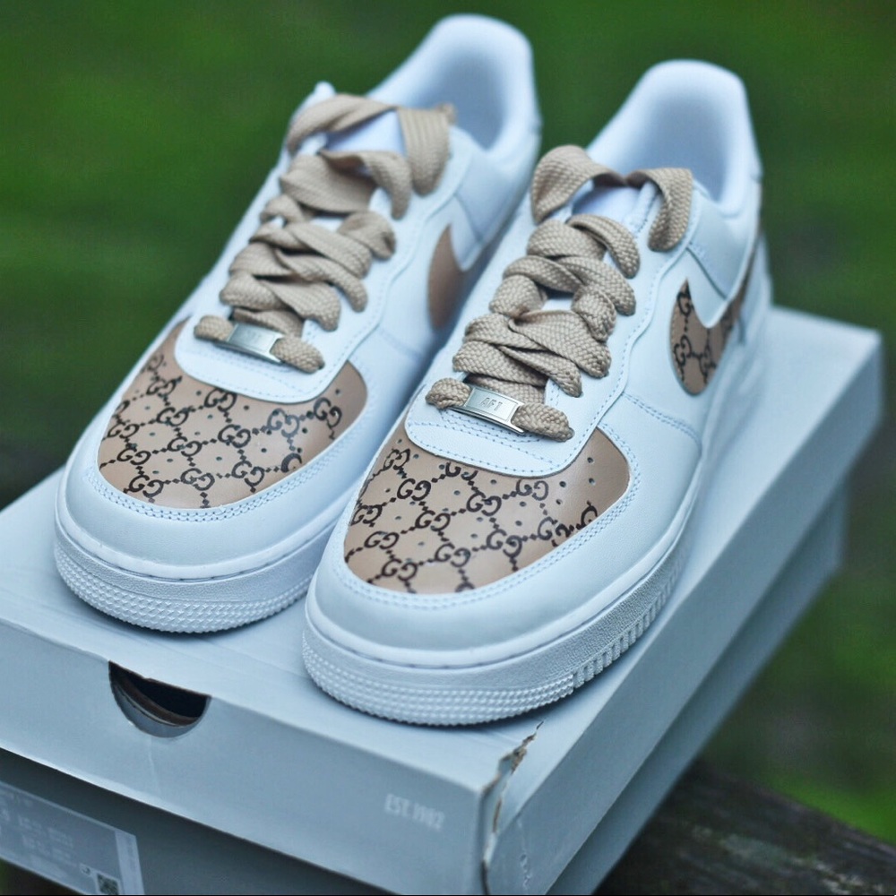 Nike Air Force 1 ‘07 Low White Custom Beige Brown